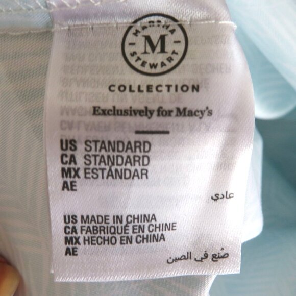 New Martha Stewart Collection 1 Standard Pillowcase Blue White Palm Leaf Cotton - Picture 5 of 5